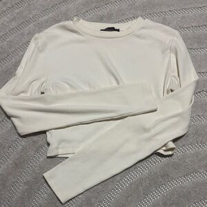 Zara Cream Long Sleeve Top